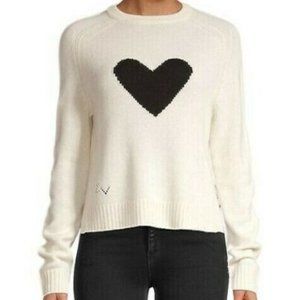 ZADIG & VOLTAIRE Lili C Black Heart Cashmere Sweater